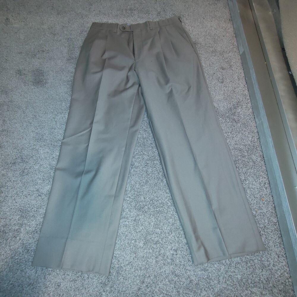 Cremeux Men’s Brown Flat Front Business Casual Slacks Dress Pants Size 35 BG14 - Picture 3 of 4